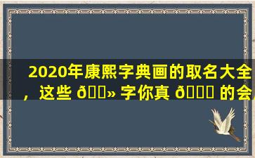 2020年康熙字典画的取名大全，这些 🌻 字你真 🐋 的会用吗